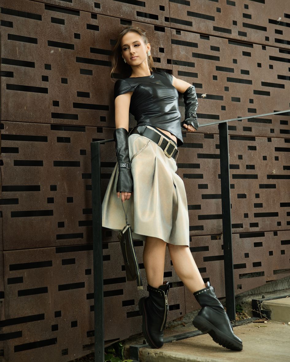 121012 BLACK LEATHER MITTENS - By Rieske image 1