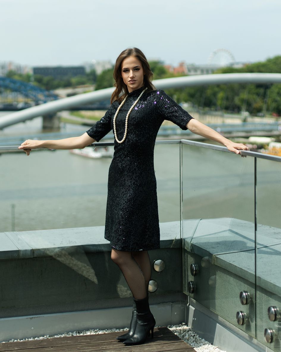 125016 LITTLE BLACK DRESS WITH SEQUINS BLACK - By Rieske image 2