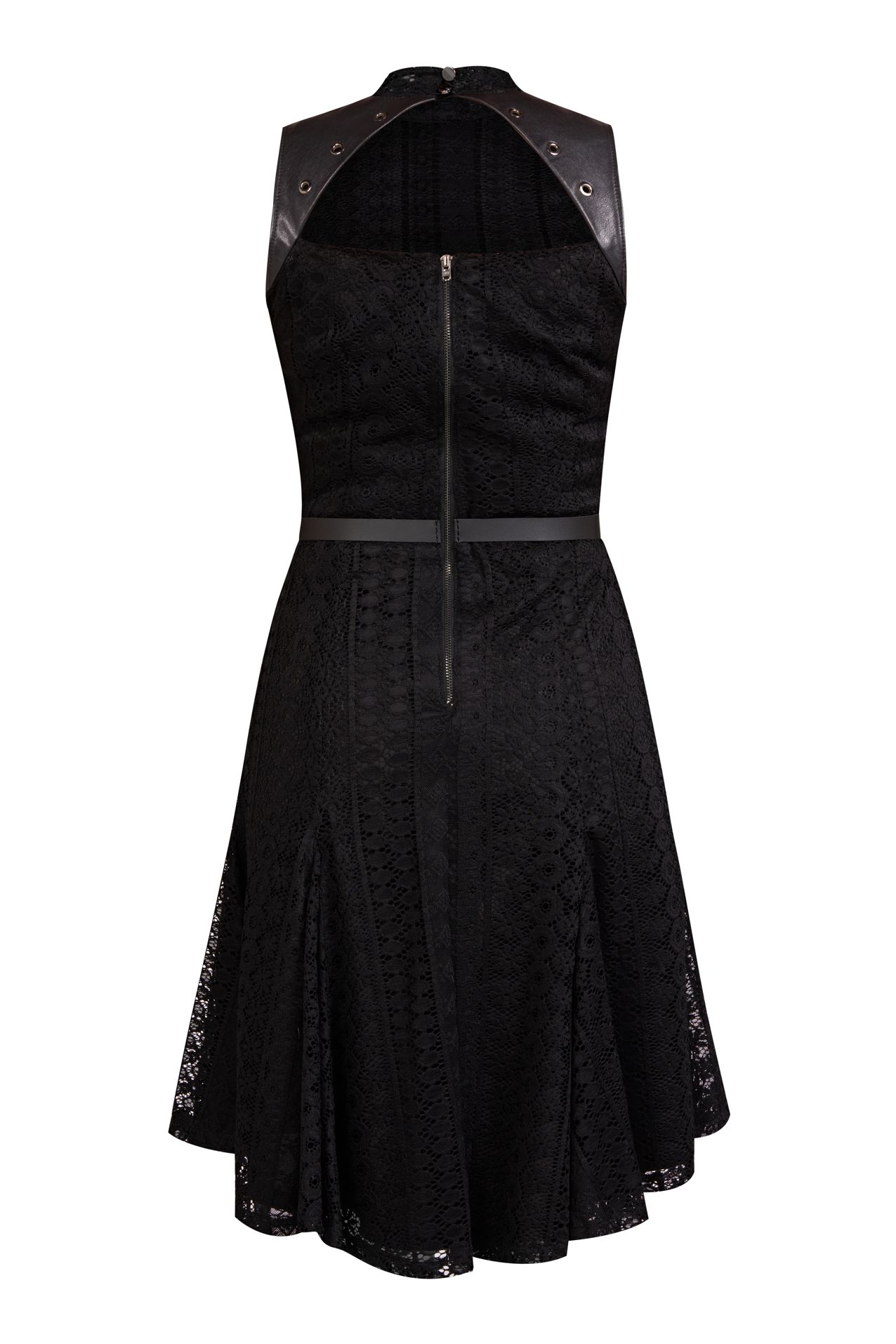 121006 BLACK LACE DRESS WITH GODETS image 4