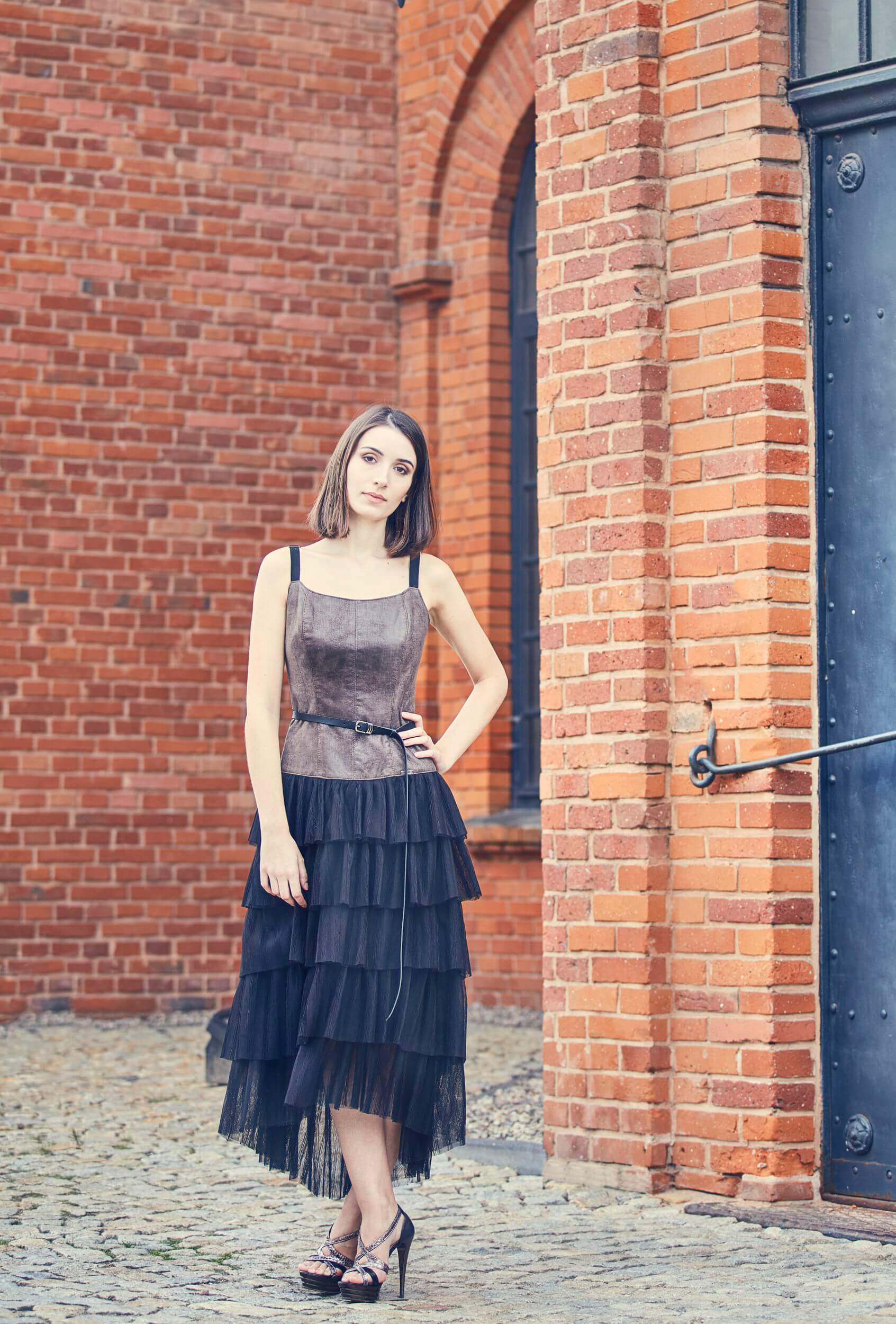 corset dress, brown corset dress, leather corset dress, brown leather dress, evening dress, brown wedding dress, brown must have dress, bestseller leather dress, bestseller corset dress