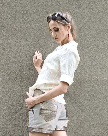 126015 Ecru Silk Shirt – Elara