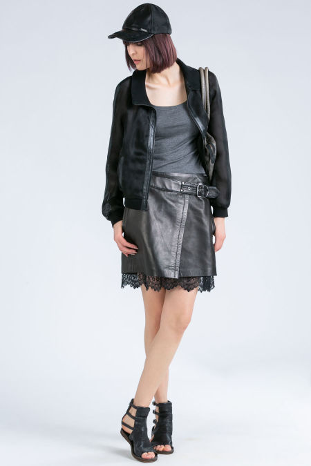 120001 Black Silk Bomber Jacket