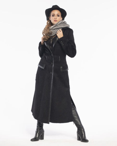 222001 Black Alpaca Coat