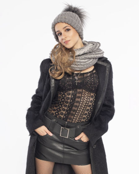 218021 Gray Handmade Infinity Scarf