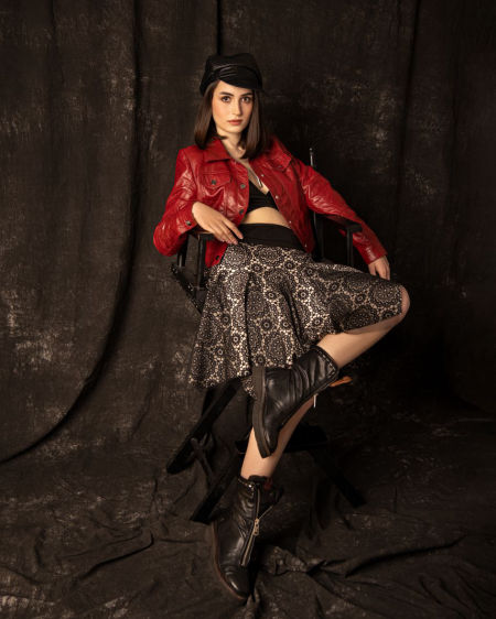 122012 Silk Skirt With Godets Black