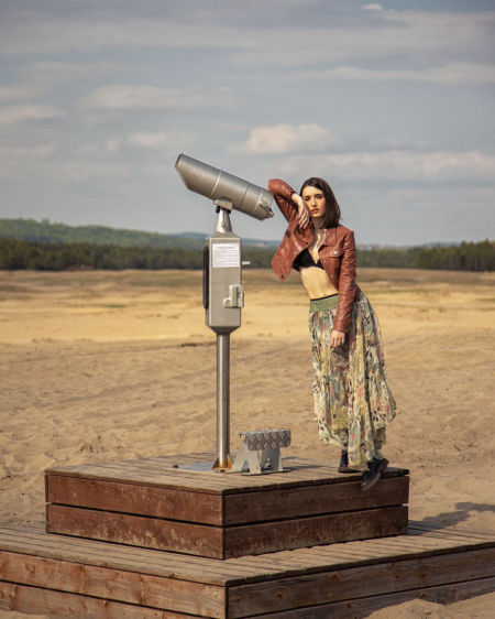 122013 Green Maxi Silk Skirt