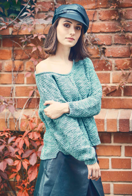 218018 Green Handmade Sweater
