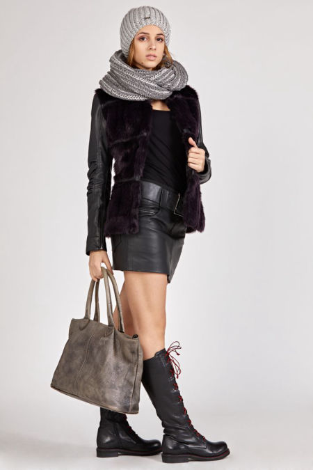 220003 Violet Faux Fur Jacket