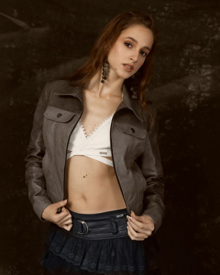 123007 Gray Leather Jacket